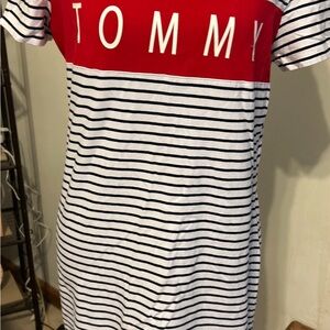 Tommy Hilfiger Navy and White Striped Tee